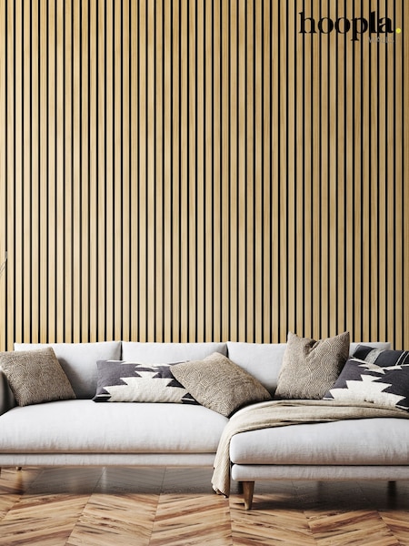 Hoopla Walls Wood Slat Wallpaper