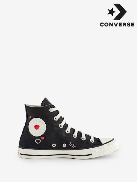 Black - Converse Heart Detail Chuck Taylor Trainers (113210) | 250 LEI