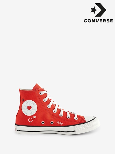 Red - Converse Heart Detail Chuck Taylor Trainers (113443) | 250 LEI