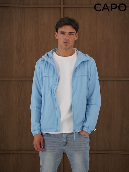 Синий - Regular Capo Crinkle Lightweight Jacket