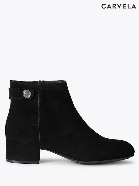 Black - Carvela Gaia Suede Ankle Wide Fit Boots