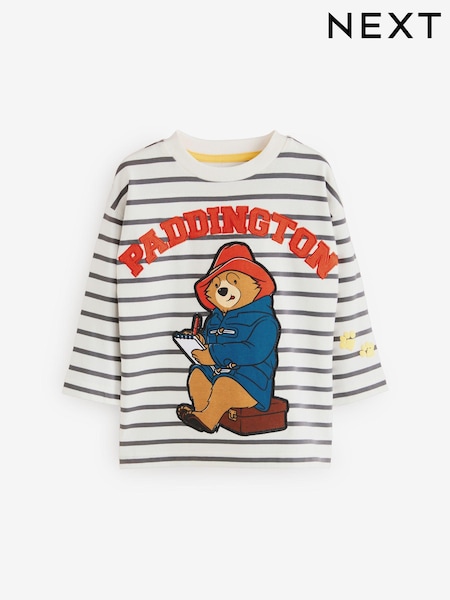 White Paddington Bear Long Sleeve Striped T-Shirt (3mths-8yrs) (113876) | €11 - €14