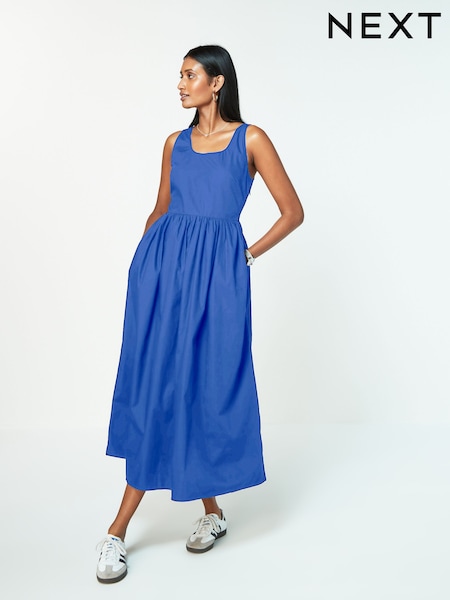 Blue Summer Poplin Dress (114447) | €8
