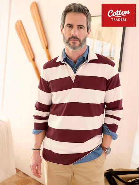 Braun - Regular Cotton Traders Heritage Hooped Rugby Shirt