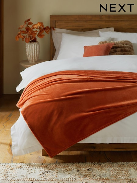 Orange Plush Fleece Throw (114850) | €13 - €38