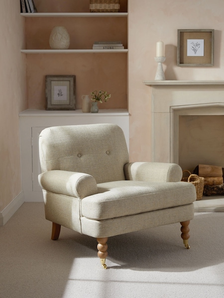 Chunky Weave Cream Natural Delia Accent Chair (115329) | €460