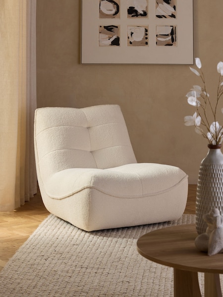 Soft Cosy Boucle Ivory Natural Lucca Swivel Accent Chair (115357) | €550