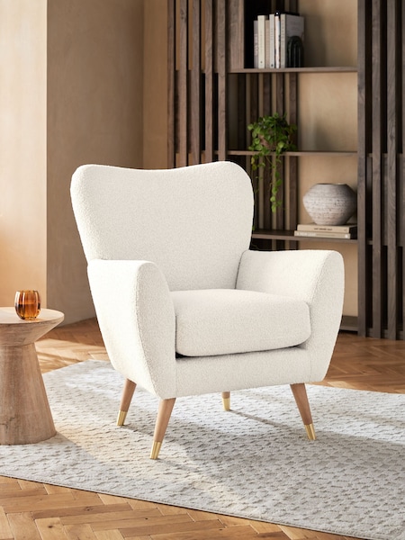 Casual Boucle Oyster Wilson II Highback Armchair (115553) | €400