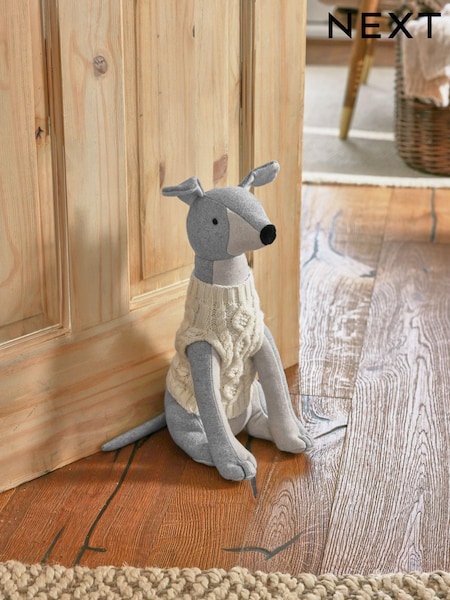 Grey Whippet Knitted Jumper Doorstop (115793) | €28