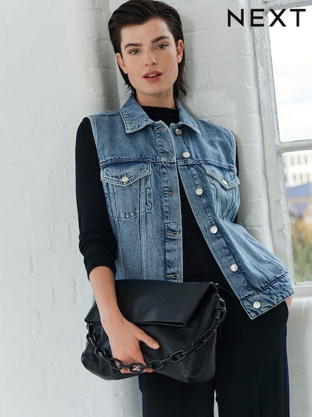 Mid Blue Sleeveless Denim Gilet Jacket (116292) | € 20
