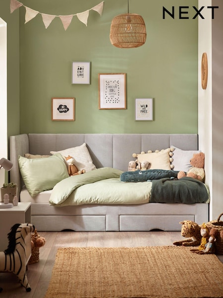 Soft Texture Light Grey Kids Marlow Drawer Upholstered Frame (116484) | €875