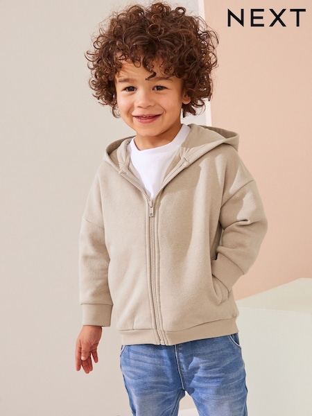 Stone Brown Zip Through Hoodie (3mths-7yrs) (116859) | €17 - €20