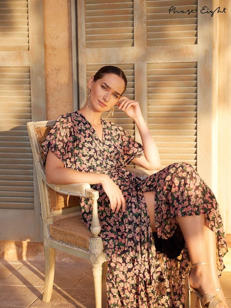 Phase Eight Black Fil Coupé Print Juliette Dress (116871) | €83