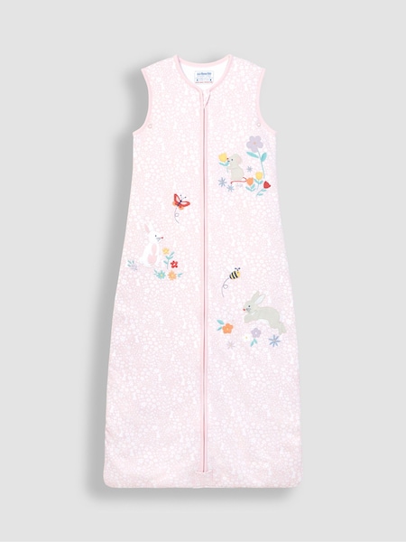 JoJo Maman Bébé Pink Meadow Appliqué 1.5 Tog Toddler Sleeping Bag (117150) | AED198