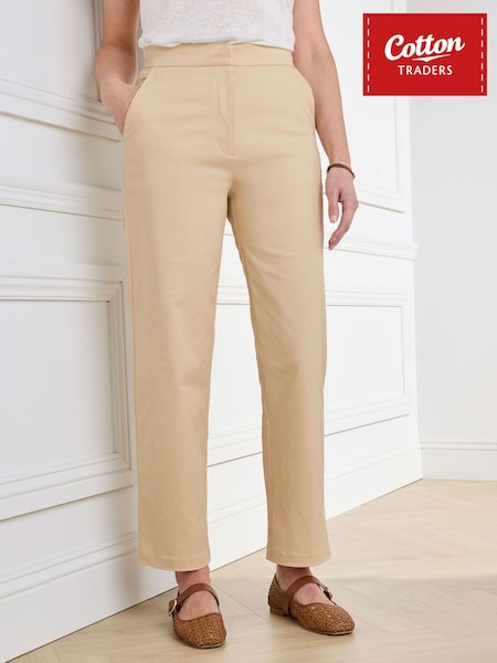 Brown - Cotton Traders Ankle Grazer Chino Trousers 29"