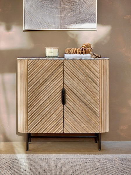 Natural Valencia Marble Mango Wood Small Sideboard (117904) | €875
