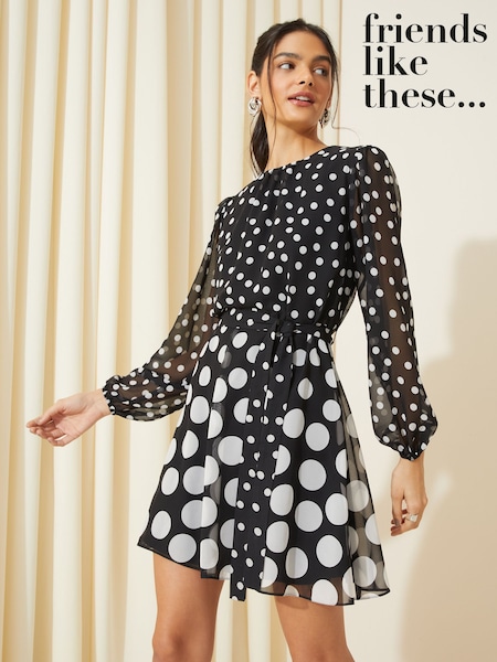 Friends Like These Chiffon Tiered Belted Mini Dress (118002) | 188 LEI