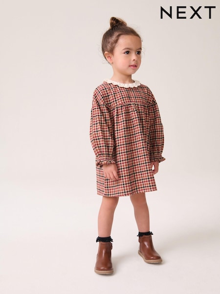 Heritage Check 100% Cotton Lace Collar Dress (3mths-8yrs) (118620) | AED49 - AED60