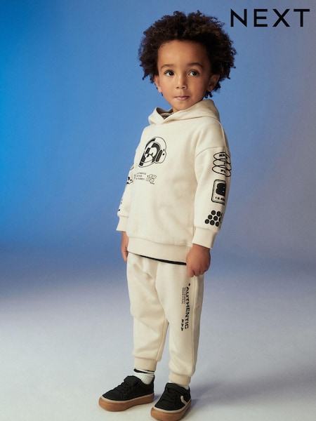 Ecru Off White Monkey Character Hoodie And Joggers Set (3mths-7yrs) (118819) | €13 - €16