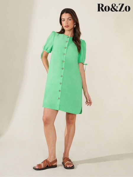 Ro&Zo Button Through Short Green Dress (118844) | €22