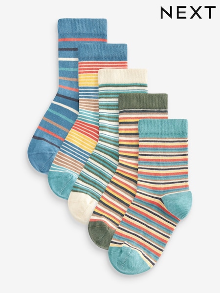 Stripe Print Cotton Rich Socks 5 Pack (118897) | €7 - €9