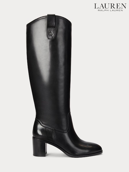 Lauren Ralph Lauren Carla Smooth Leather Heeled Tall Boots (119169) | €178