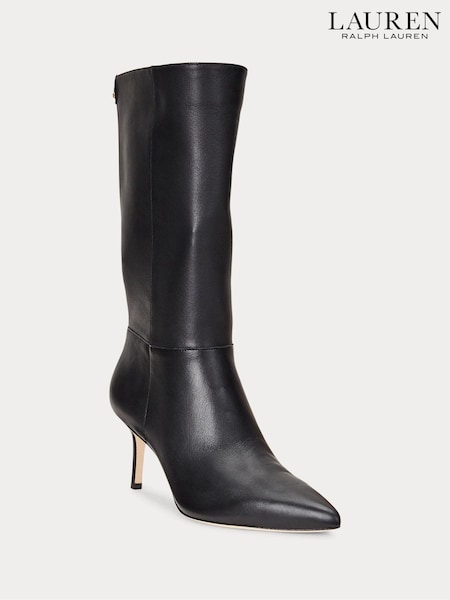 Lauren Ralph Lauren Leannah Leather Stiletto Heel Boots (119226) | €324
