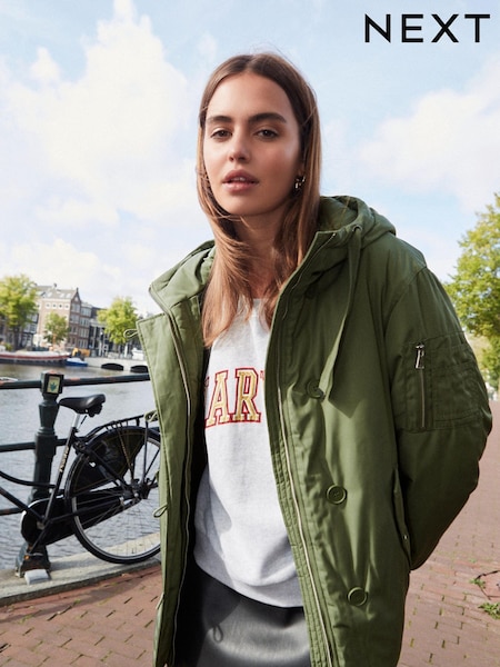 Khakigrün - Hooded Bomber Jacket (119444) | 23 €