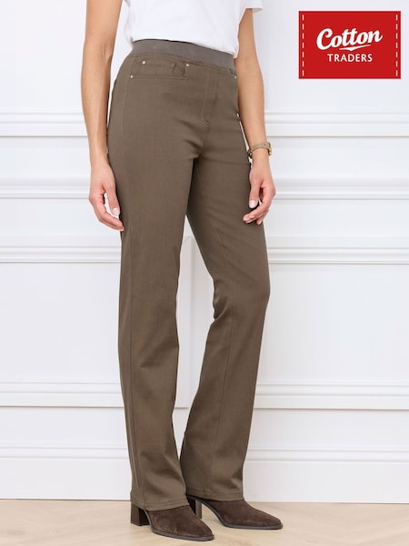 Braun - Cotton Traders Premium Pull-on Twill Straight Leg Jeans 29"