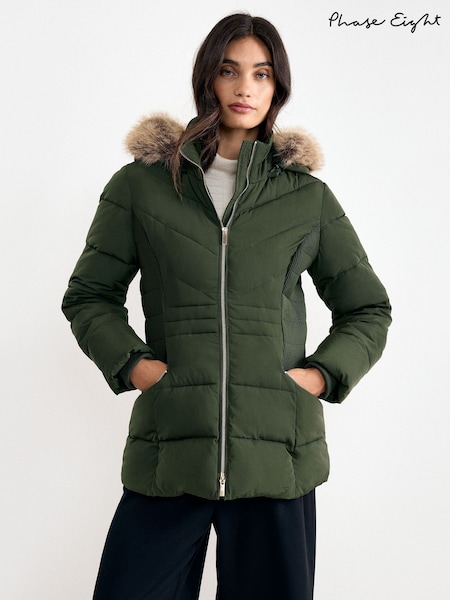 Green - Phase Eight Amber Short Puffer Coat