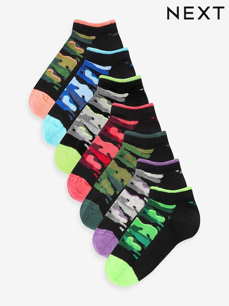 Schwarz Helles Tarnmuster - 7 Pack Cotton Rich Trainer Socks (119958) | 11 € - 14 €