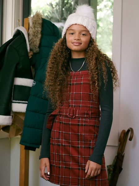 Abercrombie & Fitch Red Checked Belted Knit Dress (120127) | €22