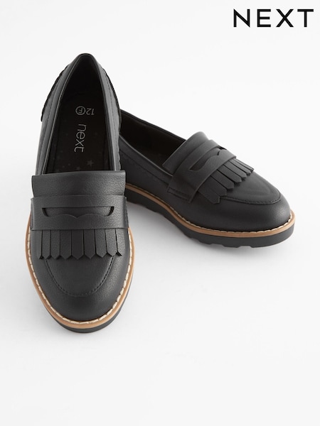Black Narrow Fit (E) School Tassel Loafers (120151) | €10.50 - €13
