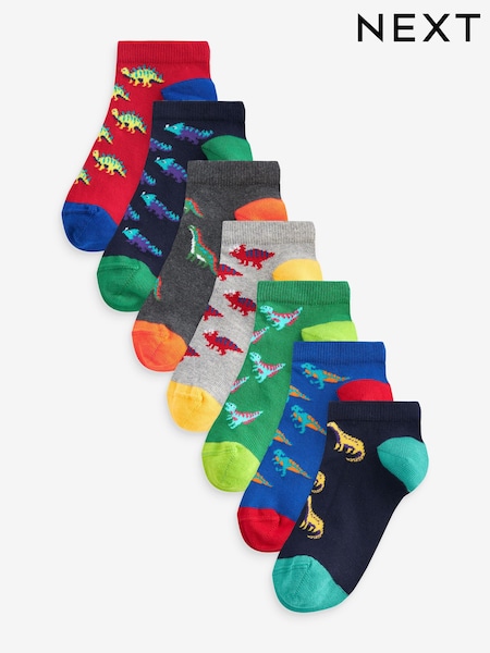 Bright Dinosaurs Cotton Rich Trainer Socks 7 Pack (120240) | € 7 - € 9