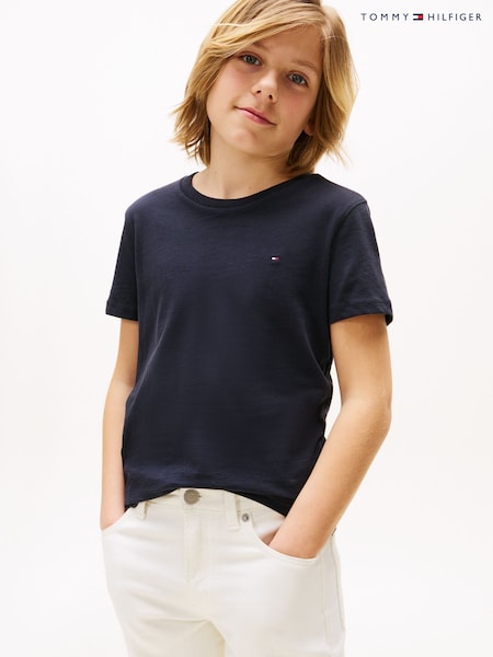 כחול כהה - חולצת טי בייסיק של Tommy Hilfiger (120342) | ‏80‏₪ - ‏91‏₪