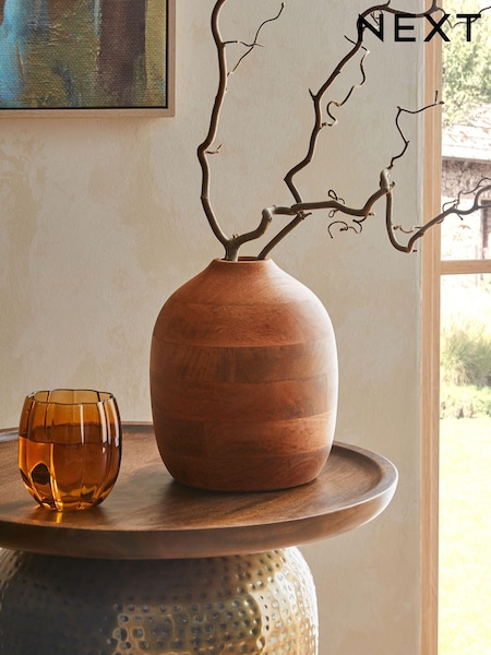 Brown Mango Wood Tonal Vase (120370) | € 21