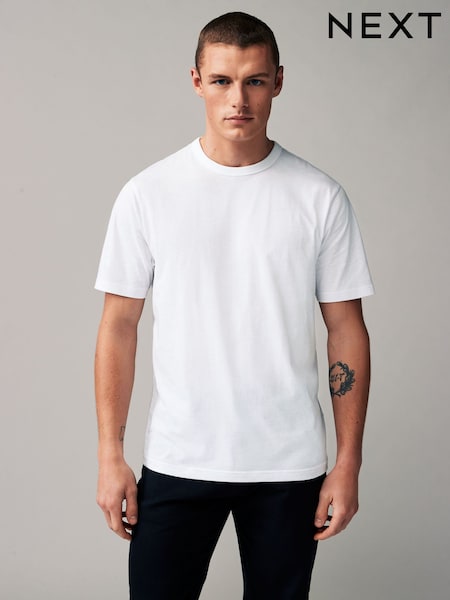 White Short Sleeve Basic Crew Neck Regular Fit T-Shirt (120502) | €4