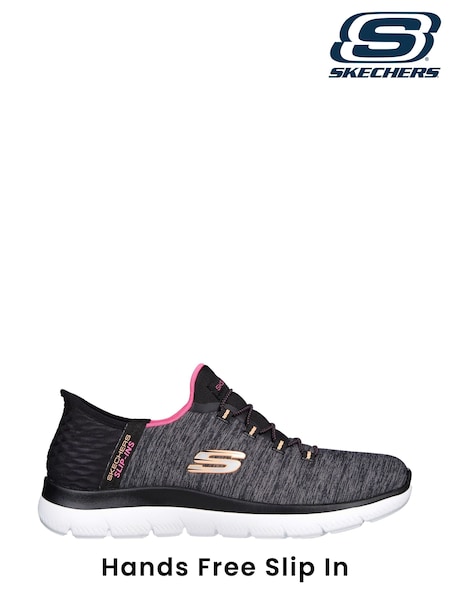 Negru - Skechers Pink Womens Slip In Summits Dazzling Haze Trainers (120651) | 551 LEI
