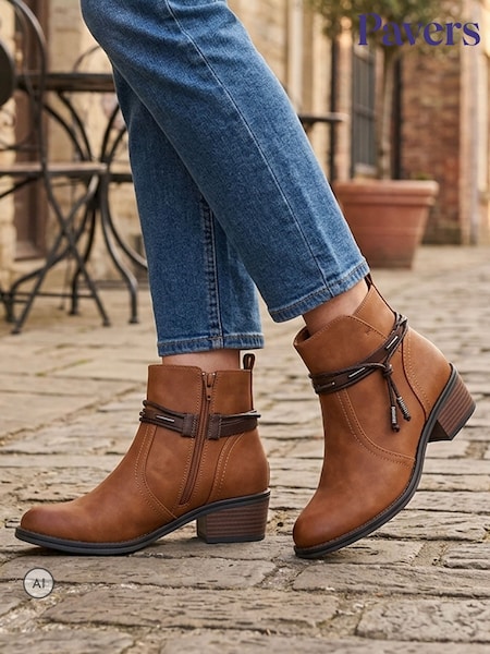 Marron fauve - Pavers Western-heeled Ankle Boots