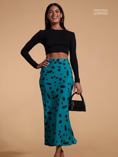 Dancing Leopard Renzo Satin Midi Skirt (121283) | 99 QAR