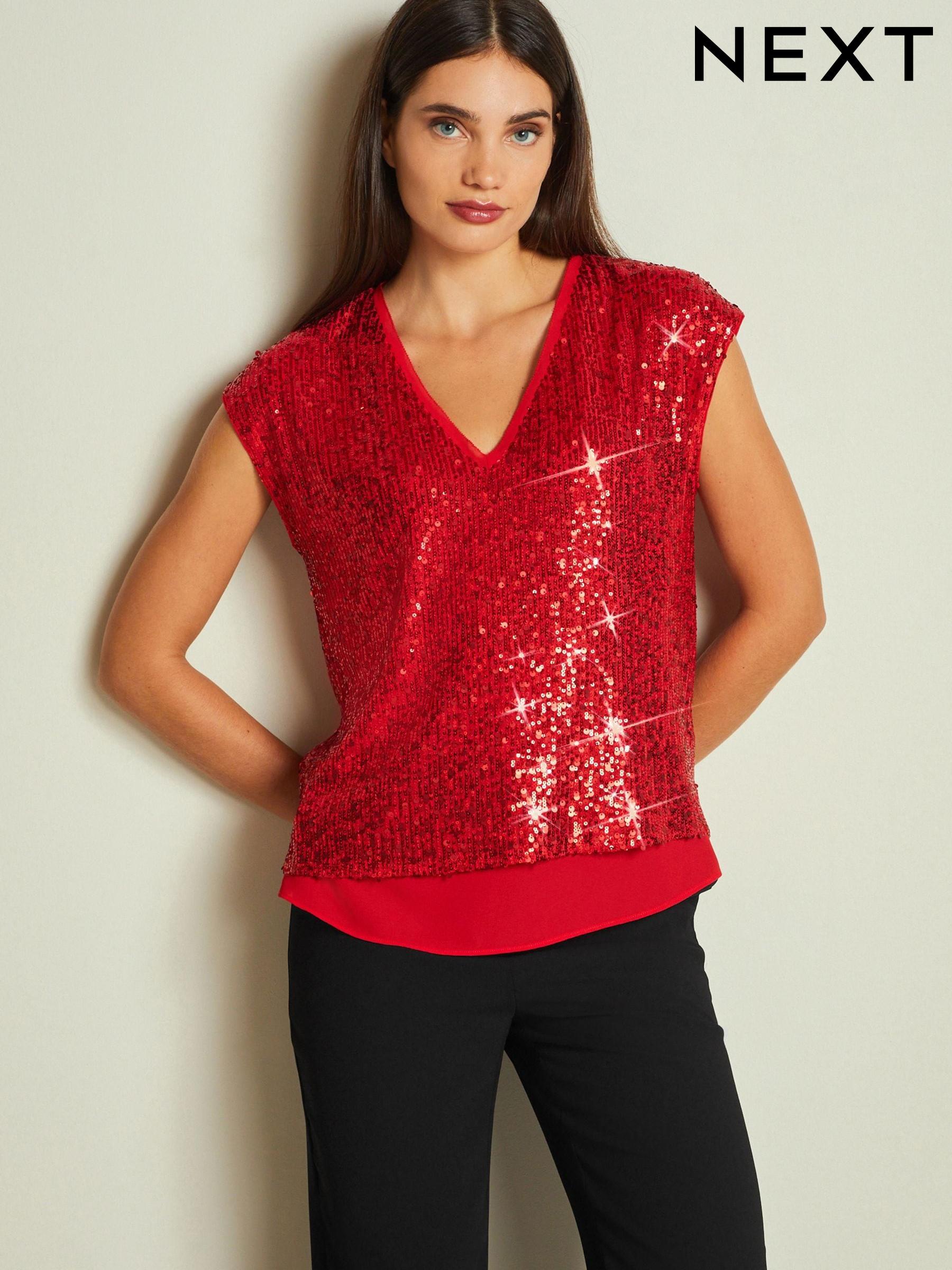 Clearance Red Sequin Partywear Tops Next Luxembourg