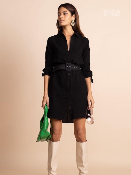 Dancing Leopard Pink Jonah Mini Shirt Dress (121418) | 121 QAR