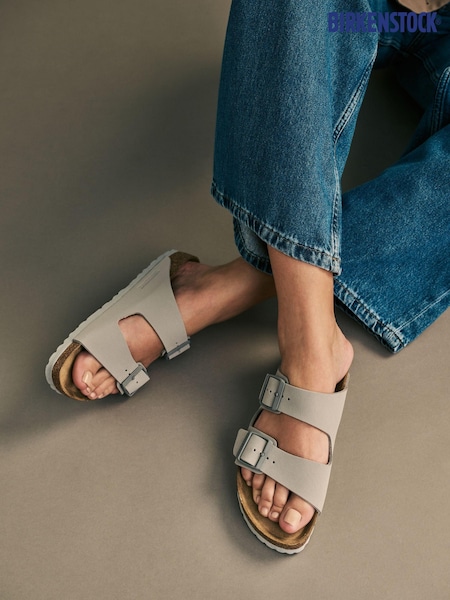 Birkenstock Grey Arizona Birko Flor Sandals (121538) | €108