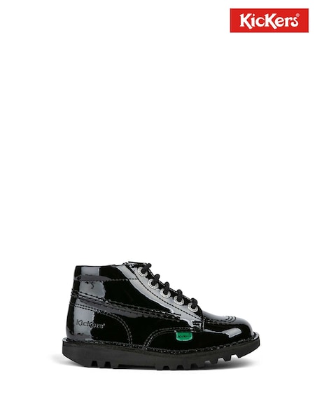Kickers Black Infants Hi Zip Patent Leather Shoes (121647) | €46