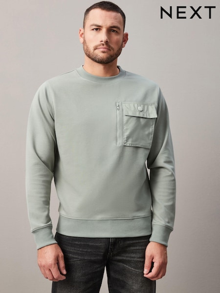 Sage Green Utility Crew Sweatshirt (122276) | €17.50