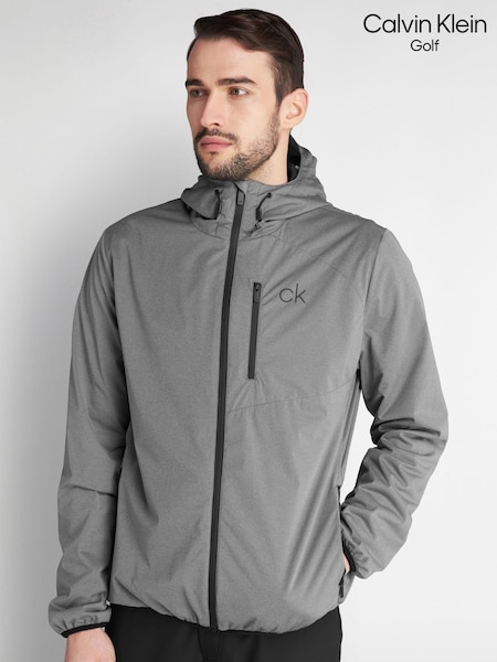 Calvin Klein Golf Grey Waterproof Ultron Hooded Jacket (122522) | AED466
