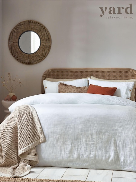Yard White Lark Muslin 100% Cotton Duvet Cover Set (122577) | 198 QAR - 386 QAR