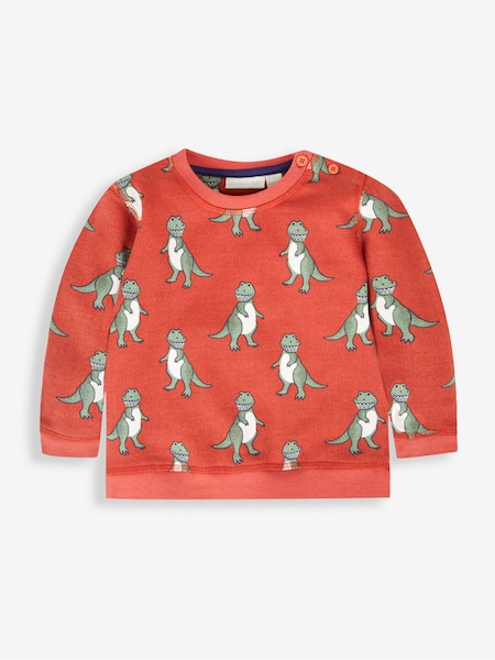 Rostorange/T-Rex - Jojo Maman Bébé Bedrucktes Sweatshirt (123634) | 35 €