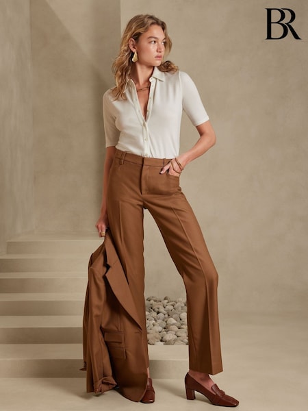 Banana Republic White Essential Polo Button-Up Blouse (123646) | €36