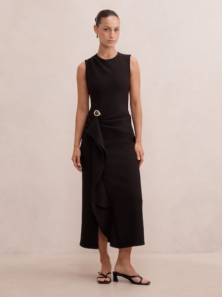 Black - Forever New Rylie Petite Ruffle Maxi Dress